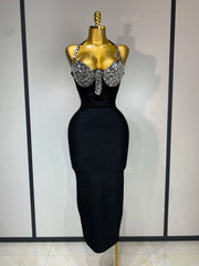 High Quality Rhinestone Elegant Party Gown
