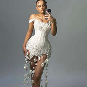 Circular Fashion Black Halter Bandage Short Dress – Sexy Evening Party Gown