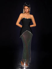 Tube Sequined Bandage Midi Evening Dress