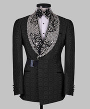 Diamond-Embellished Tuxedo – Men’s Luxury Unique Formal & Wedding Suit