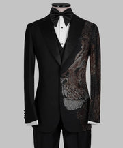 Embroidered Lion Men’s Tuxedo – Luxury Designer Wedding & Formal Suit