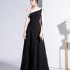 Monochrome Muse" Off-Shoulder Dress with White Scarf