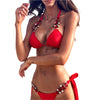 Ruby Flame Bikini Set – Luxury Red Swimwear with Ruby-Like Gemstone Embellishments