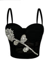 Acrylic Beaded Push-Up Corset Crop Top
