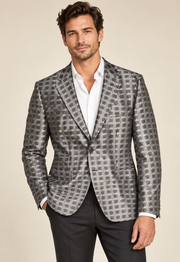Men Two-tone Checked Blazer