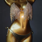 Tassel Temptation Rhinestone Bikini