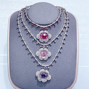 BloomGrace CZ Plum Flower Set