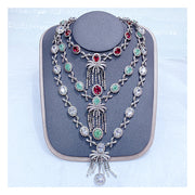 RibbonGlow CZ Necklace & Earrings Set