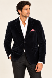 Black Men Velvet Blazer With Silk Lining And Pocket Scarf