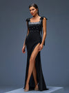 Bow-Strappy Cutout Sexy Dress:
