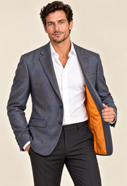 Men’s Metallic Blue Blazer Long sleeve blazer
