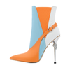 Luxury Women’s Ankle Boots – Rhinestone Stiletto High Heels with Sculpted Metal Heel