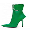 Big Buckle Women’s Ankle Boots – Thin High Heel