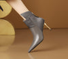 Chelsea Boots – Pointed Toe Zip High Heels with Horsehair Patchwork