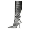 High Boots for Women – Pointed Toe Ankle Buckle Stilettos with Zipper
