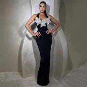 Halter Bandage Dress – Beaded Celebrity Evening Party Style