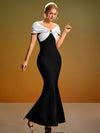 Off-Shoulder Crystal Embellished Mermaid Gown