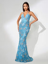 Sparkling Sequin Butterfly Maxi Dress