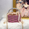 Sparkling Metallic Woven Handbag – Birdcage Party Bucket Tote