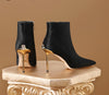 Luxury Autumn Winter Stiletto High Heel Ankle Boots – Horsehair Suede