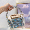 Sparkling Metallic Woven Handbag – Birdcage Party Bucket Tote