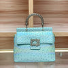 Diamond-Encrusted Ostrich Pattern Women’s Handbag – 2026 Crossbody Bag