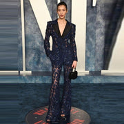 Heavy Industry Pearl & Sequined Lace Jacket & Trousers Suit