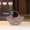Handmade Fan-Shaped Rhinestone Evening Bag – European Style