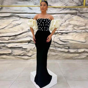 Black Sexy Hand-Beaded Evening Dress
