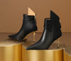 Chelsea Boots – Pointed Toe Zip High Heels with Horsehair Patchwork