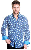 Mizumi Men’s Slim-Fit Long Sleeve Sport Shirt – Stylish Italian Cotton, Casual & Smart-Casual Wear