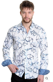 Mizumi Couture Men’s Slim-Fit Casual & Sport Long Sleeve Shirt – Premium Italian Cotton, Modern Smart-Casual Wear