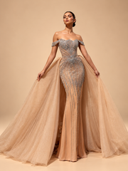 LD11416 Champagne couture gown studio