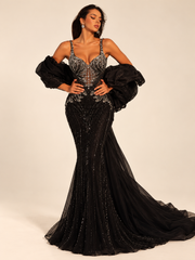 LD11585 Black couture gown studio
