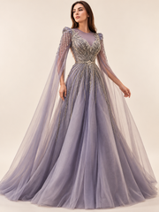 LD11670 Lavender couture gown studio view 1