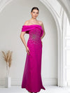 Shin Evening Gown bowl tie Pink dress.