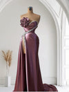 Royal Purple Mermaid Gown – Sweetheart Neckline & High Slit