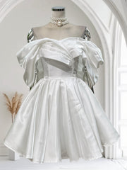 One-shoulder satin short dress with a high waist and fitted silhouette | Fiona Secret Closet