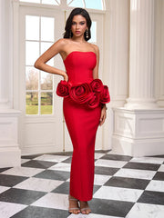 Rose Bloom Bandage Dress