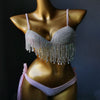 Goddess Sparkle Tassel Bikini – Luxury Rhinestone & Tassel Women’s Swimwear