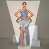 Starbloom" Sequin Ruffle Flower Mermaid Gown