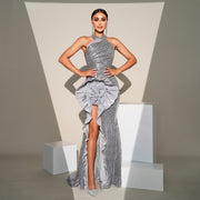 Starbloom" Sequin Ruffle Flower Mermaid Gown