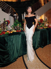 Vivid Curve" Halter Contrast Corset Maxi Dress