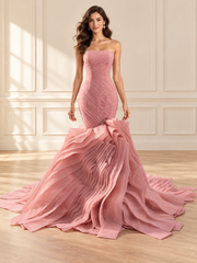 Blush Sculpted Petal Mermaid Gown