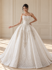 Crystal Lace Basque-Waist Ballgown — pose 3