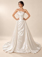 Sculpted Satin Rose Bridal Gown — VVAP-02 — editorial view 1