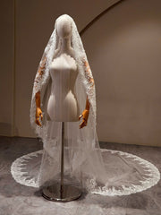 Full Lace Mantilla Bridal Veil — view 1