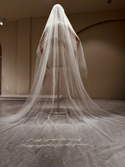 Embroidered Cathedral Bridal Veil — view 1