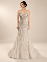 Crystal Illusion Mermaid Bridal Gown — VVSIG-65, studio view 1