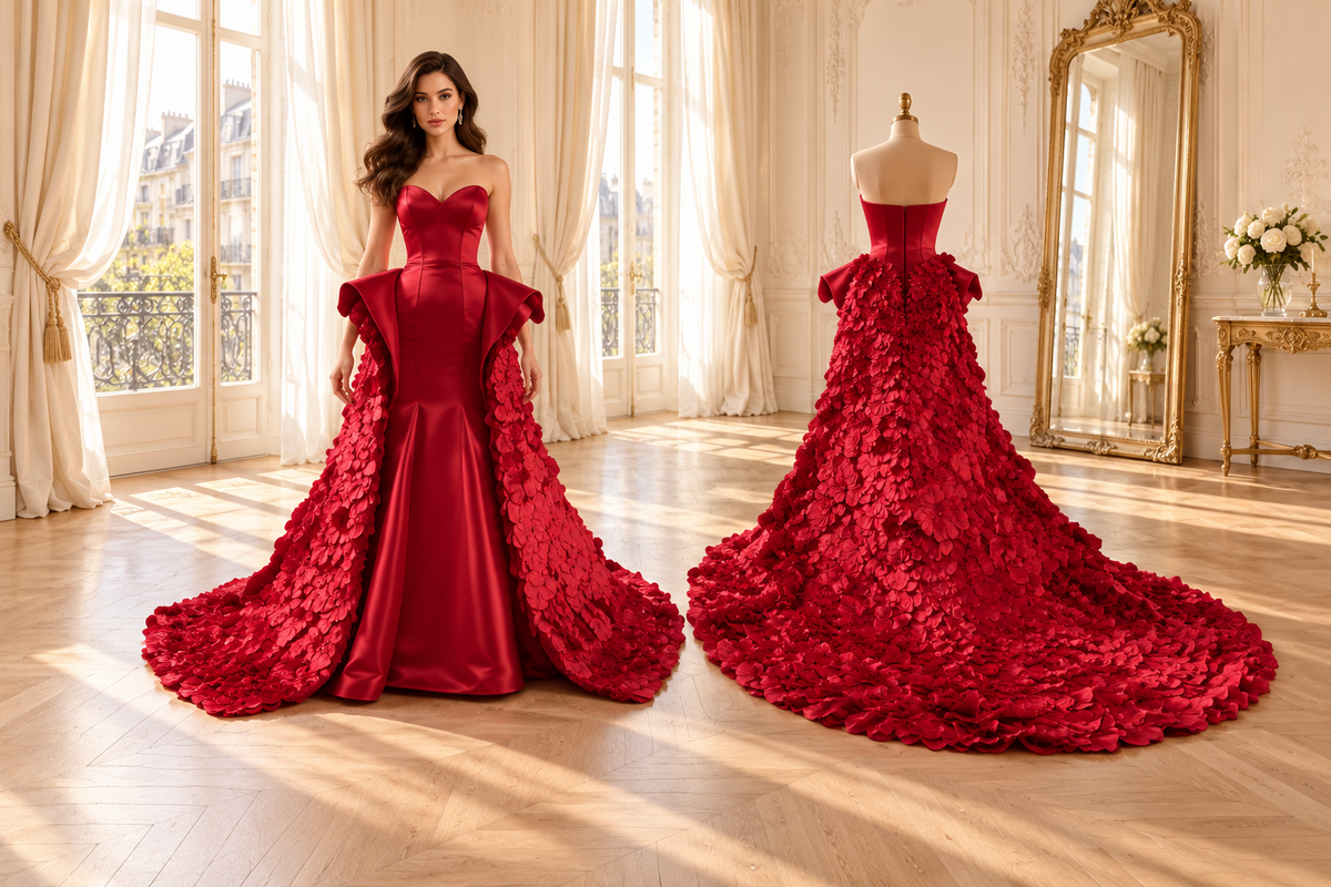 Ruby gown front and back